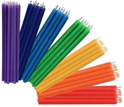 Chakra Kaarsenset - 49 Slanke Staafkaarsen in 7 Kleuren, Ideaal voor Meditatie en Decoratie