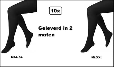 10x Maillot zwart assortie mt.L-XL en XXL - Geleverd in 2 maten - Evenement thema feest festival kou Piet Sinterklaas Halloween