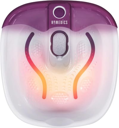 Voetspa en massageapparaat met warmhoudfunctie - kalmerende voetmassageknopen en bubbelturbostrip