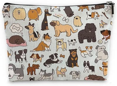 Schattige make-uptas voor puppy's, linnen tas met ritssluiting voor schoonheidsproducten, ideaal voor reizen en als cadeau voor dames