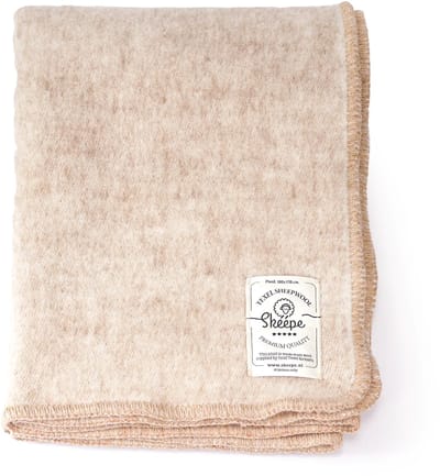 Beige wollen plaid 100x150 – Dekentje van Texelse wol - duurzaam, warm & zacht - Skéépe
