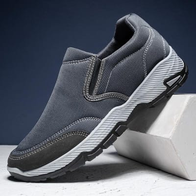 Herenschoenen Nieuwe Casual Schoenen Middelbare en Oudere Leeftijd Buitenschoenen Ronde Neus Ademende Sneaker Heren One Pedal 45 gray