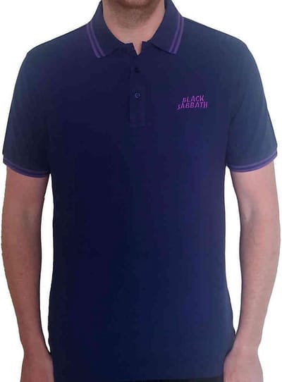 Black Sabbath - Wavy Logo Polo shirt - L - Blauw