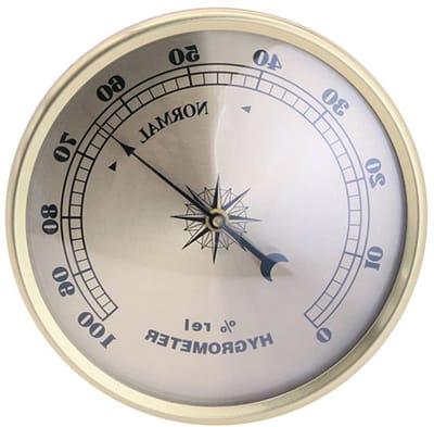 Analoge Hygrometer - Luchtvochtigheidsmeter - Binnenklimaat Meten - Comfortzones Aangegeven - 90mm Diameter - Zilver