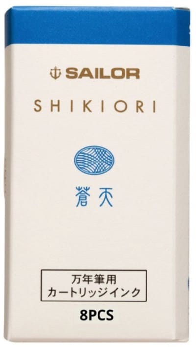Sailor Shikiori Izayoi-no-Yume Ink - Souten (Blue Azure Sky) - 8 Cartridges