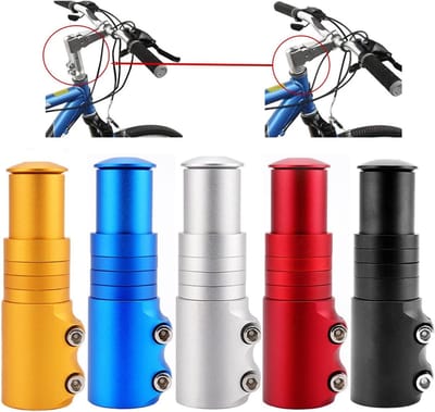 Fiets Stuur Riser - Vork Stam Extender - Comfortabeler Fietsen - Gesmeed 6061 Aluminium - 70 mm Verstelbaar - Blauw