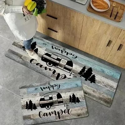 1 pièce Tapis de porte motif Plage&Vague Tapis de cuisine Antidérapant Design Pop Tapis de salon Tapis de bain Tapis pour évier de maison Décoration de buanderie 400MMx600MM