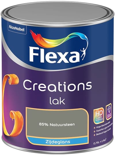 Flexa - Creations Lak Zijdeglans - 85% Natuursteen - Mengverf - 750 Ml