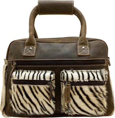 Zebra Tas – Bruin - Crossbody Dames Tas – Cowboybag - Westernbag - Handtas - Donkerbruin