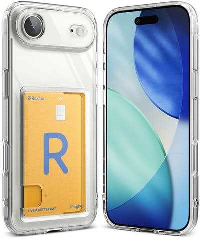 Ringke Fusion Card | Hoesje Geschikt voor Apple iPhone Air | Back Cover met Kaarthouder voor Pasjes | Transparant