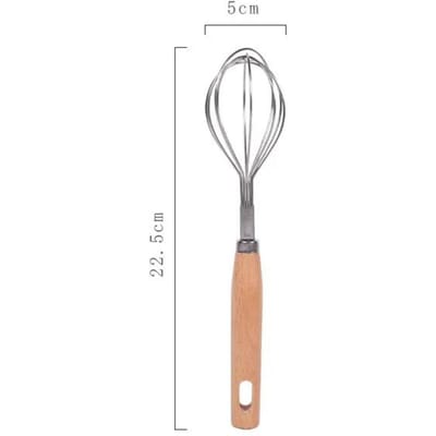 Batteur à œufs manuel avec manche en bois, batteur à œufs, fouet, ustensile de cuisine, pour mélanger la crème aux œufs, pâtisserie, pâtisserie gray