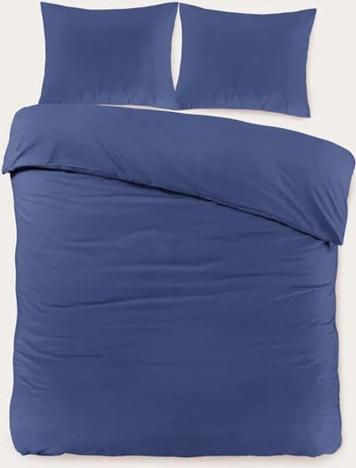 Sleeptime Basic Dekbedovertrek - 240X200/220 + 2 x kussenslopen 60x70 - Navy