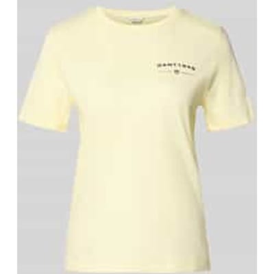 T-shirt met labelprint en ronde hals