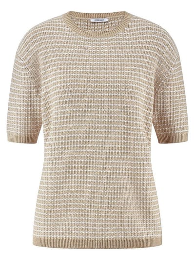 Trui ronde hals Van Peter Hahn beige