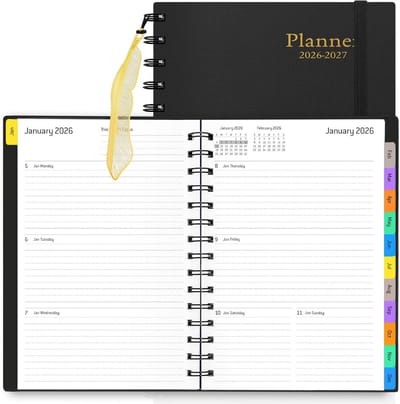 Luxe Dagplanner 18 Maanden 2024-2025 met Tabs en Spiraalbinding