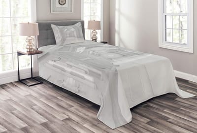 ABAKUHAUS Ruimte Dekenset – 170x220 cm – Wit – Kussenhoes