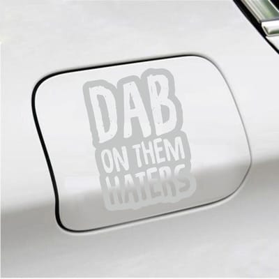 Bumpersticker - Dab On Them Haters - 10 X 14,5 - Licht Grijs