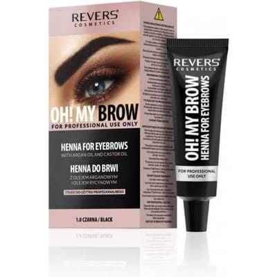 REVERS Cosmetics - Oh! My Brow 1.0 - Wenkbrauw Henna Zwart met Arganolie - Langdurige Kleuring