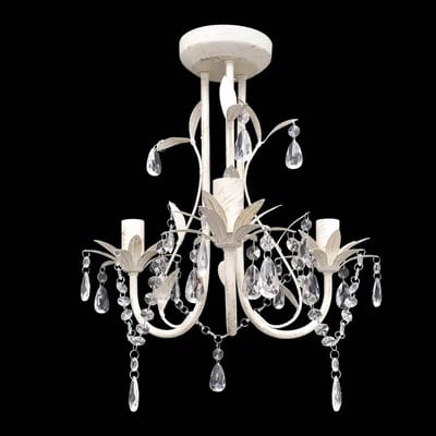 vidaXL - Kristallen - kroonluchter - met - wit - elegant - design - (3 - lampen)