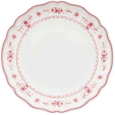 Costa Nova Portugees Aardewerk wit met rode bloemen dinerbord 27 cm Vila