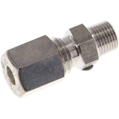 6L & R1/8'' RVS Rechte Knelfitting Buitendraad 315bar ISO 8434-1