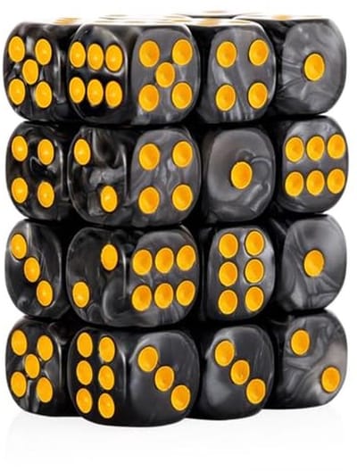 Set van 24 16mm 6-zijdige dobbelstenen voor spellen en wiskunde