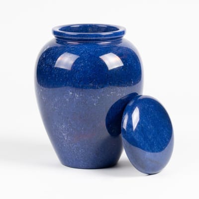 Natuursteen Urn Groot 3,5 liter Blauw - Urn voor Menselijke As - Crematie Urn voor As Volwassenen