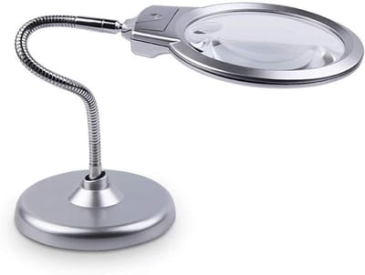 Vergrootglas met Standaard - Loep Werkplek - Hobby Handwerk Inspectie - Dubbele Vergroting - HD Lens Metalen Voet