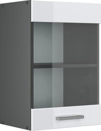 Vicco R-Line Glazen keukenkast – 40 cm Wit Hoogglans