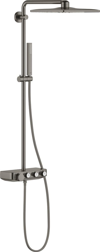 Grohe Regendouche Euphoria Smartcontrol System - Met Thermostatische Kraan - Zwart - Geborsteld - Vierkant - Met Handdouche - 15cm Hartafstand - 2-straals