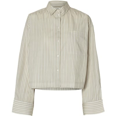 Oversized overhemdblouse van pure biologische katoen model 'Astha'
