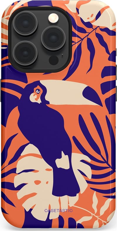 Casetastic Hoesje Geschikt voor Apple iPhone 15 Pro Magsafe - Stijlvolle Beschermende Duo-layer Case - Paradijs Toekan