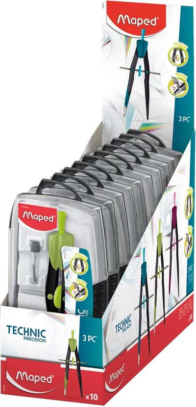 Snelverstel passer precisie 3-delige set - assorti kleuren in display