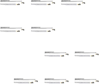 Emuca Set verborgen ladegeleiders zilver, uitschuifbaar, met zachte sluiting en grendel, diepte 490 mm, Staal, Verzinkt