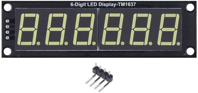 Allecto - LED Display Module - Digitale Weergave - 6 Digit 7 Segment - Wit - Klok en Meer - Geschikt voor Klokken - Kleur Wit