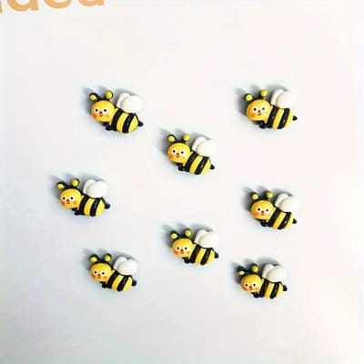 8 Stuks Schattige Kleine Bij Koelkastmagneet Po Muurberichtbord Prikbord Decoratie Magnetische Stickers Huisdecoratie white