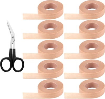 Kinesiologietape 10 rollen voor sportblessures en wondverzorging - microporiënband - ademend en zelfklevend - flexibel en geschikt voor zwellingen.