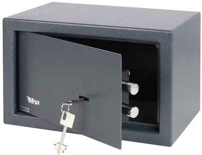 Dubbele baardslot vloerveiligheid, 31 x 20 x 20 cm, antraciet, inbraakwerend, veilig opbergen, robuuste constructie