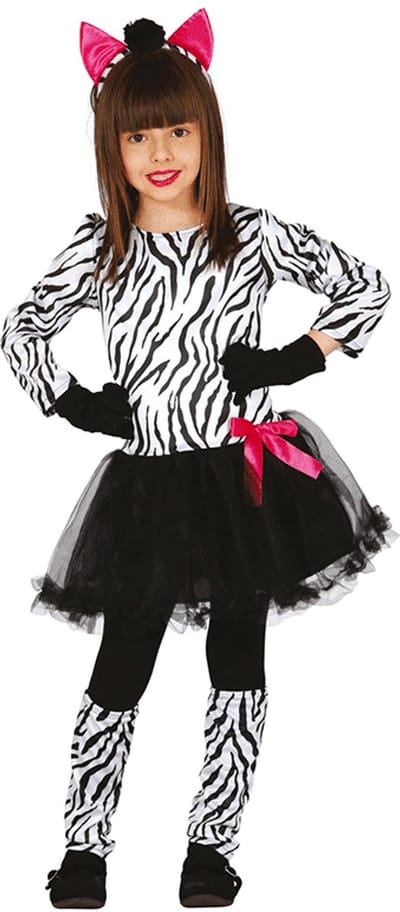 Fiestas Guirca - Kostuum Zebra - zwart rokje (10-12 jaar) - Carnavalskleding - Carnaval - carnavalskleding 2027 - Carnaval kostuum
