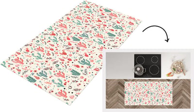 Keukenloper - Loper keuken - Cactus - Bloemen - Pastel - Patronen - 120x60 cm - Keukenloper vinyl