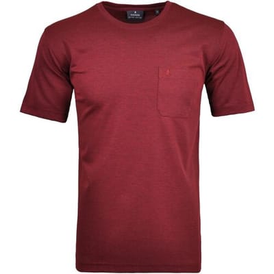 Ragman T-Shirt Softknit Uni Easy Care Round Neck Breast Pocket Rood / male