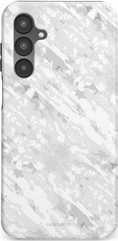 Casetastic hoesje geschikt voor Samsung Galaxy A16 - Dubbellaagse bescherming - Winterse Camouflage - Fashion Case - Lichtgrijs Wit