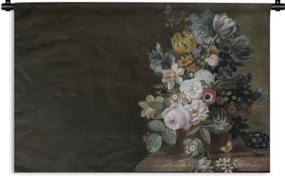 Wandkleed - Wanddoek - Bloemen - Eelke Jelles Eelkema - Oude meesters - 180x120 cm - Wandtapijt