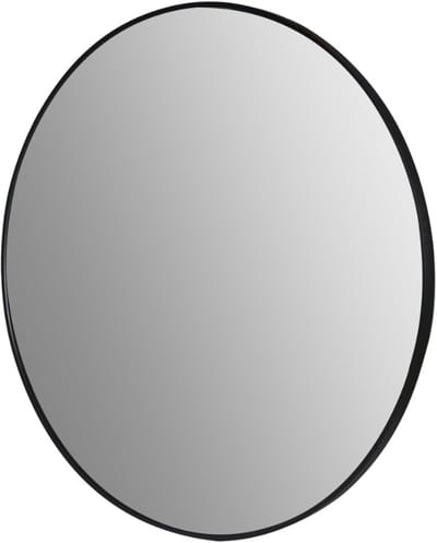 Luxaliving Ronde Wandspiegel 80 cm – Zwart Metaal – Veiligheidsglas – Modern Design voor Hal, Badkamer of Woonkamer"