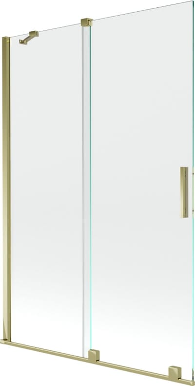 Mexen Velar badwand 2-delig schuifbaar 120 x 150 , transparant, goud - 896-120-000-01-50