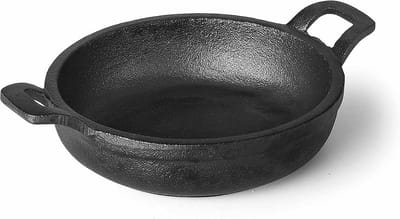Gietijzeren Pan - Kookpan Oval - Koken aanbraden - Europees ontwerp - 15 cm diameter - Zwart