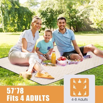 Famanu - Picknickdeken waterdicht en groot, strandmat zandvrij en opvouwbaar met draagriem – ideaal voor kamperen, parken, wandelen en reizen ()