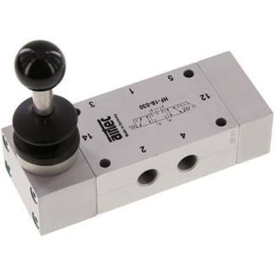 5/3 G1/8'' Centrum Gesloten Handbediend Hefboom Ventiel 0-10bar/0-140psi Airtec