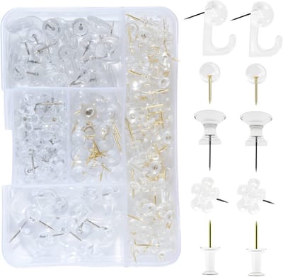 195 Stuks Duidelijke Push Pins Set - Diverse Stijlen en Kleuren voor Kurk en Bulletin Boards