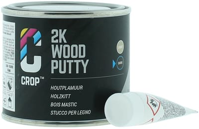 CROP Houtplamuur 2K - 125 ml - Donkerbruin Plamuur - Reparatie voor Meubels - Polyesterplamuur - Overschilderbaar & Sneldrogend